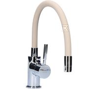 Mitigeur évier Zumba, bec flexible beige, chromé BZA4P