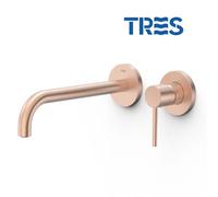 Mitigeur façade lavabo Or Rose Mat 24K - TRES 26230022OPM