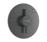 Mitigeur hansgrohe DuoTurn S, encastré, 1 point d'eau, rosace ronde, 75618340, Couleur: Chrome noir brossé