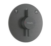 Mitigeur hansgrohe DuoTurn S, encastré, 2 points d'eau, 2 fonctions, rosace ronde, 75418340, Couleur: Chrome noir brossé