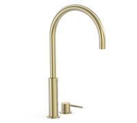 Mitigeur haut sur gorge pour lavabo Study Cava doré - TRES 26110502CA