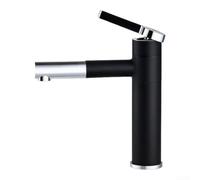 Mitigeur Lavabo 27cm Finition Chromée Noire Dorée Mitigeur Lavabo | Bec pivotant 360°, corps pour en laiton massif, finition électrolytique, design compact , salle de bain (black+silver)