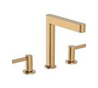 hansgrohe Finoris robinetterie de lavabo 3 trous 160 avec vidage Push-Open, portée 169mm, 76034140, Couleur: Bronze brossé