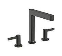 hansgrohe Finoris Mélangeur de lavabo 3 trous 160 avec vidage Push-Open, saillie 169 mm, 76034340, Couleur: Chrome noir brossé