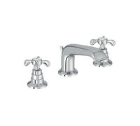 Mitigeur lavabo 3 trous rétro Cleo poignées à croisillon chrome