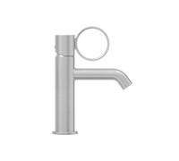 Mitigeur lavabo bas Vivienne chromé brossé avec bague chromée brossée