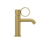 Mitigeur lavabo bas Vivienne laiton brossé avec bague laiton brossée