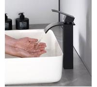 Mitigeur lavabo - CECIPA - Cascade Moderne - Noir mat - Débit cascade silencieux - Facile à installer