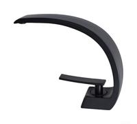 Mitigeur Lavabo Compact Hauteur 60mm Design | Laiton massif, finition chrome brillant, résistant à pour la rouille, design courbé C élégant, pour salle de bain(black)