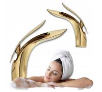 Mitigeur Lavabo en Laiton SILLA - Robinet économique en eau - Doré - BR1724