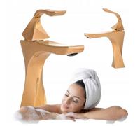 Mitigeur Lavabo en Laiton SILLA - Robinet économique en eau - Doré - BR2162