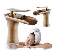 Mitigeur Lavabo en Laiton SILLA - Robinet économique en eau - Retro Doré - BR2338