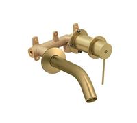 Mitigeur lavabo encastré Grands Boulevards Laiton brossé + poignée + corps encastré