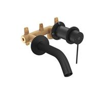 Mitigeur lavabo encastré Grands Boulevards Noir mat + poignée + corps encastré