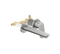 Mitigeur lavabo encastré Wave inox brossé + corps encastré