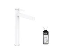 Mitigeur lavabo Finoris 260 blanc mat + nettoyant Briochin
