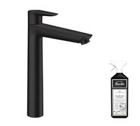 Mitigeur lavabo HANSGROHE 240 sans tirette ni vidage noir mat + nettoyant Briochin