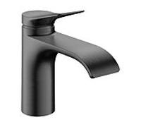 hansgrohe Vivenis, robinetterie de lavabo 80 CoolStart, sans garniture de vidage, saillie 133mm, 75015340, Couleur: Chrome noir brossé