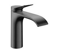 hansgrohe Vivenis robinetterie de lavabo à levier unique 110 sans garniture de vidage, portée 146mm, 75022340, Couleur: Chrome noir brossé