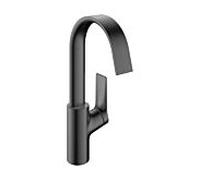 hansgrohe Vivenis robinetterie de lavabo monocommande 210, bec pivotant, sans garniture d'écoulement, portée 139mm, 75032340, Couleur: Chrome noir brossé