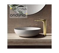Mitigeur lavabo haut avec vidage up&down or brosse - CRISTINA ONDYNA BA22296P