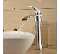 Mitigeur Lavabo Haut Cascade BONADE - Monotrou en Cuivre Chromé - Cartouche Céramique