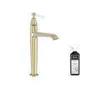 Mitigeur lavabo haut Cléo 1889 or beige + nettoyant Briochin