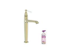Mitigeur lavabo haut Cléo 1889 or beige + nettoyant Briochin