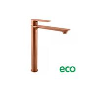 Mitigeur lavabo haut NIL en laiton rose gold brossé sans siphon H. 26,1 cm