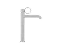 Mitigeur lavabo haut Vivienne chromé brossé avec bague chromée brossée