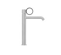 Mitigeur lavabo haut Vivienne chromé brossé avec bague noire mate