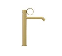 Mitigeur lavabo haut Vivienne laiton brossé avec bague laiton brossée