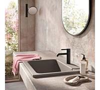 Herzbach Mélangeur de lavabo DEEP BLACK Taille M 130 mm 18.023200. 2000 .12 sans drain noir mat