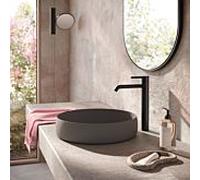Mitigeur lavabo Herzbach DEEP BLACK taille XL 170 mm 18.023100.4.12 avec bonde PUSH noir mat