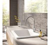 Mitigeur lavabo Herzbach DEEP iX taille L 18.020320.1.09 poignée latérale sans vidage inox