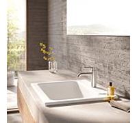 Mitigeur lavabo Herzbach DEEP iX taille M 130 mm 18.023200.1.09 sans vidage inox