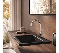 Mitigeur lavabo Herzbach DEEP taille L 18.020310.2.01 poignée latérale avec tirette garniture de vidange chromé