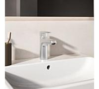 Mitigeur lavabo Ideal Standard Alu+ BE130SI saillie 120 mm, BlueStart, avec garniture de vidage , argent