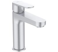 Mitigeur lavabo Ideal Standard BD131SI Cerafine O H120 avec vanne à ouverture par pression, robinet de salle de bain avec bec, mitigeur pour lavabos, argent