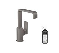 Mitigeur lavabo Metropol 230 poignée manette noir chrome brossé+ nettoyant Briochin