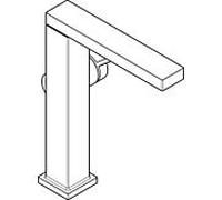 Mitigeur lavabo monocommande hansgrohe Tecturis E 73060340 avec bec pivotant et bonde à ouverture par pression, finition chrome noir brossé
