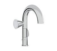 Mitigeur lavabo monocommande VitrA Liquid A42786, saillie 175 mm, installation monotrou, avec bonde G 1 1/4, chromé