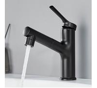 Mitigeur lavabo monotrou - CECIPA MAX - Douchette extractible 50 cm - 2 modes de jet - Finition noire électrophorèse