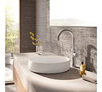 Mitigeur lavabo monotrou Herzbach DESIGN iX taille XL 17.020310.3.09, poignée latérale, avec bonde PUSH, acier inoxydable