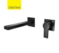Mitigeur lavabo mural Chromé Noir Brossé OMEGA - CRISTINA ONDYNA OG23775