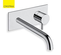 Mitigeur lavabo mural Chrome TRIVERDE avec plaque bec 22.5cm - CRISTINA ONDYNA TV25851