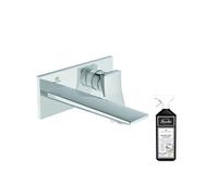 Mitigeur lavabo mural Conca chrome + nettoyant Briochin