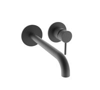 Mitigeur Lavabo Mural Picche Avec Rosaces Bec 225 Mm Blackmat - CRISTINA ONDYNA PH25913