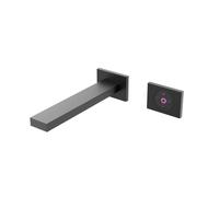 Steinberg Série 160 Mitigeur mural pour lavabo, réglage entièrement électronique du débit et de la température, saillie 205mm, 1601814ES, Couleur: noir mat