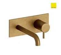 Mitigeur lavabo mural Vieux Bronze avec plaque bec 22.5 cm Triverde - Cristina Ondyna TV25892